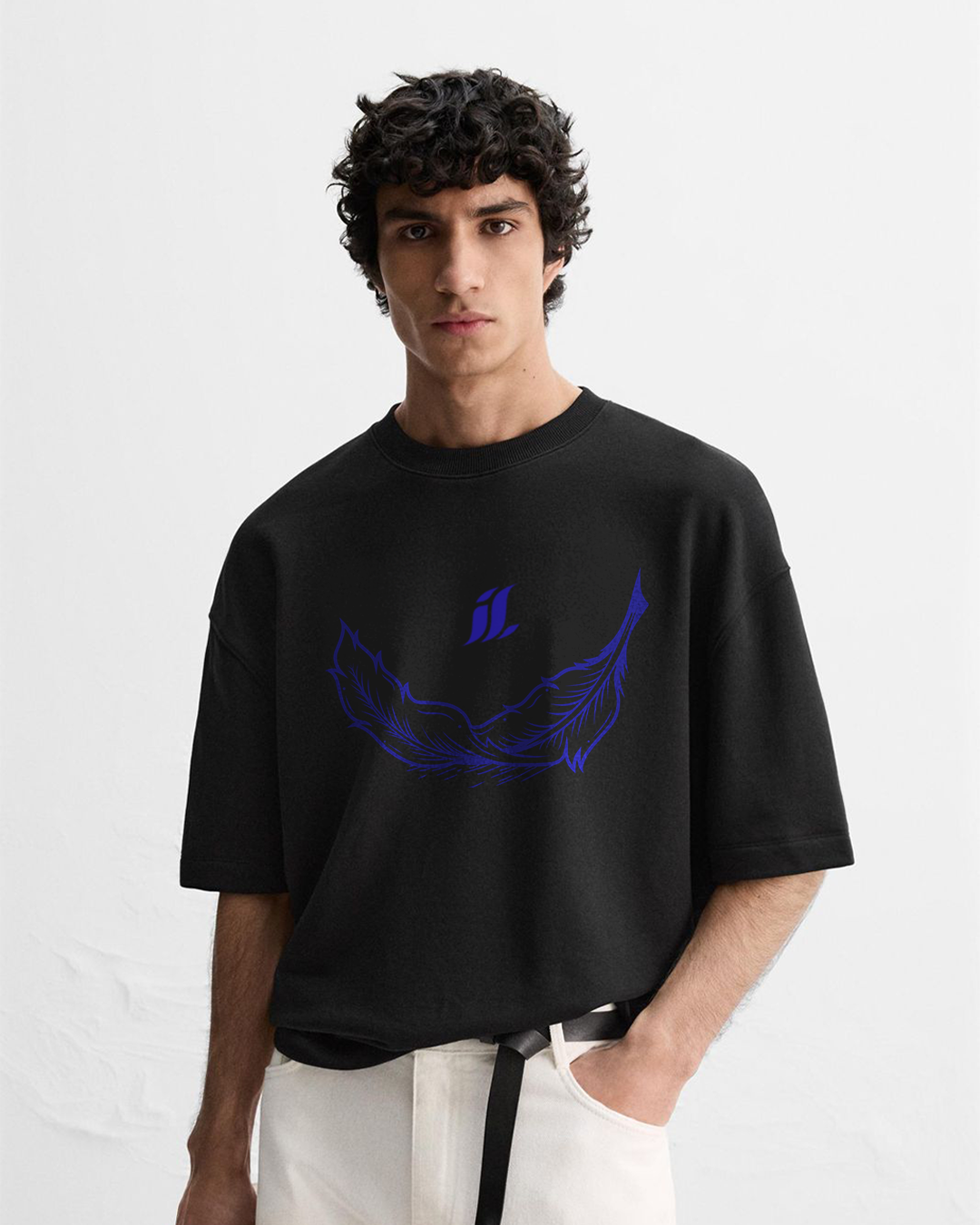 Indigo Feather Oversized Tee