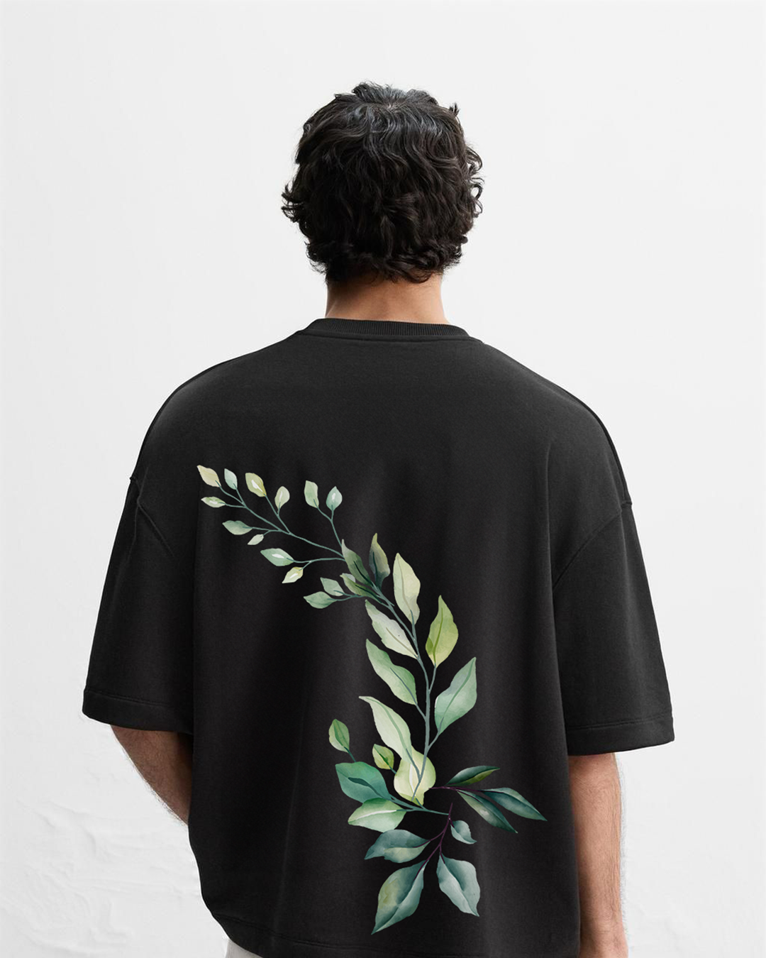 "Botanical Noir Oversized Tee"